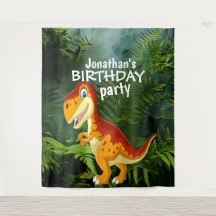 Dinosaur Boy BIRTHDAY  Backdrop Tapestry