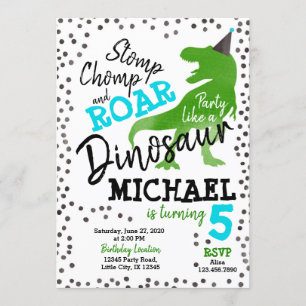 Dinosaur Boy Birthday Invitation