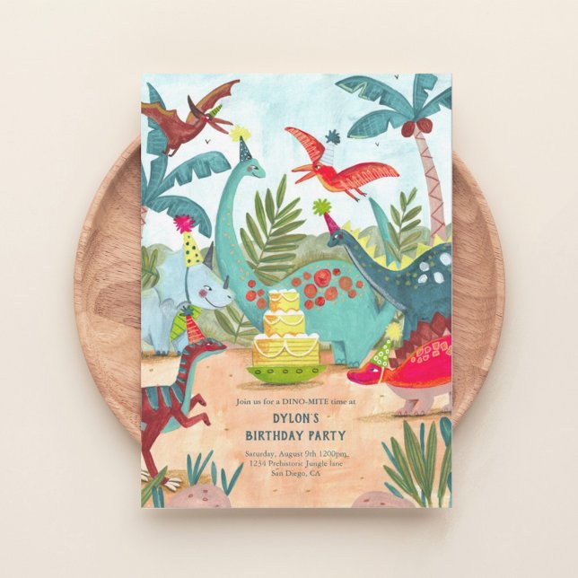 Dinosaur boy birthday party invitation (Creator Uploaded)