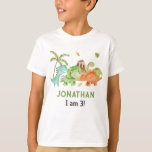 Dinosaur Boy Birthday Tshirts - Matching Kid Party<br><div class="desc">Cute watercolor dinosaur tshirts with personalised wordings.</div>