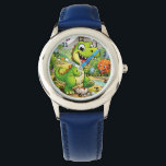 Dinosaur Boy Modern Green Trex Custom Name Kids Watch<br><div class="desc">Make every moment special with our Custom Dinosaur Trex Kids Name Watch! This personalized timepiece is perfect for children of all ages, featuring their name printed boldly on the face of the watch. Available in vibrant colors and fun designs, this watch makes learning to tell time both stylish and exciting....</div>