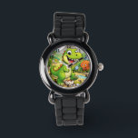 Dinosaur Boy Modern Green Trex Custom Name Kids Watch<br><div class="desc">Make every moment special with our Custom Dinosaur Trex Kids Name Watch! This personalized timepiece is perfect for children of all ages, featuring their name printed boldly on the face of the watch. Available in vibrant colors and fun designs, this watch makes learning to tell time both stylish and exciting....</div>