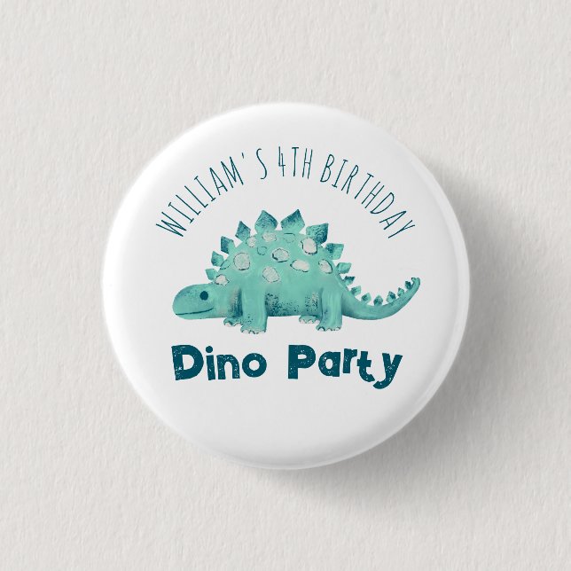 Dinosaur Boys Party Stegosaurus 3 Cm Round Badge (Front)