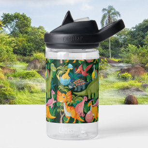 Dinosaur Boys Personalise Name Durable Water Bottle