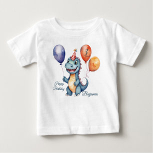 Dinosaur Boys Personalised Birthday Baby T-Shirt