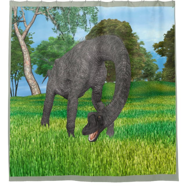 Dinosaur Brachiosaurus Shower Curtain (Front)