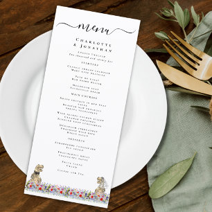 Dinosaur Bride and Groom Wedding Menu