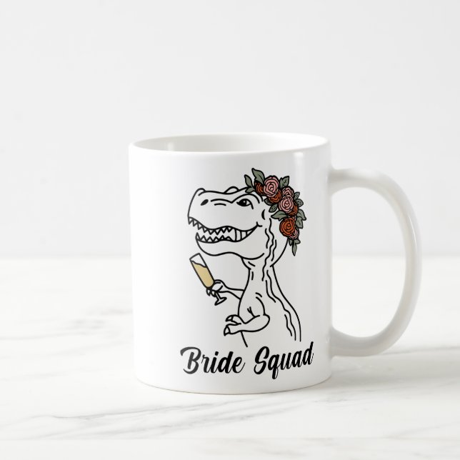 Dinosaur Bride Squad Bridesmaid Bachelorette Party Coffee Mug (Right)