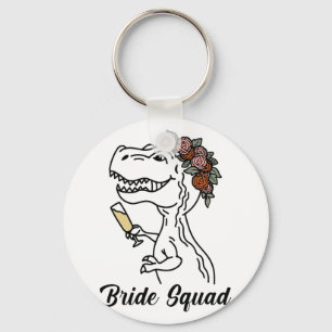 Dinosaur Bride Squad Bridesmaid Bachelorette Party Key Ring