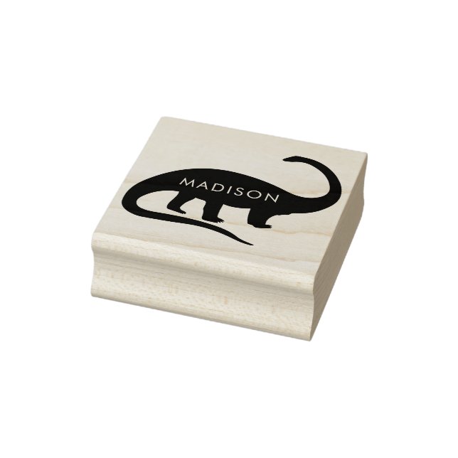 Dinosaur Brontosaurus Cute Kid's Name Rubber Stamp (Stamp)