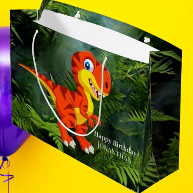 Dinosaur Brown T Rex Jurassic Party   Large Gift Bag (Make every celebration special with this Dinosaur Brown T Rex Jurassic Party Large Gift Bag)