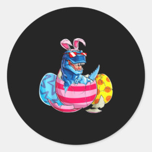 Dinosaur Bunny Ears Sunglasses Rabbit Classic Round Sticker