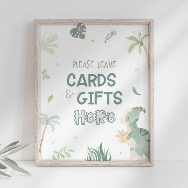 Dinosaur Cards and Gifts Party Sign (Creator Uploaded)