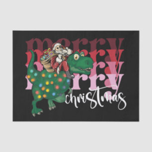 Dinosaur carrying Santa Claus Christmas Tissue Paper