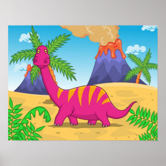 Dinosaur cartoon poster