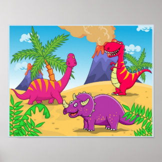 Dinosaur cartoon poster