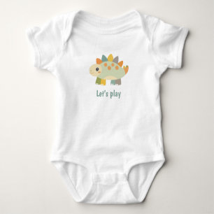Dinosaur Cartoon Style Personalised Baby Bodysuit