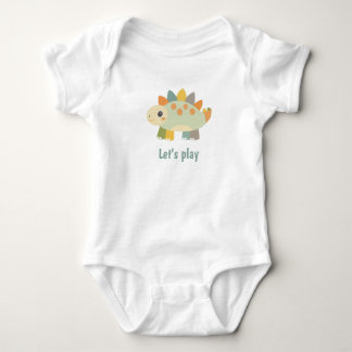 Dinosaur Cartoon Style Personalised Baby Bodysuit
