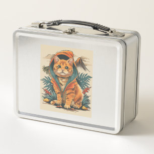 Dinosaur Cat Explorer Metal Lunch Box