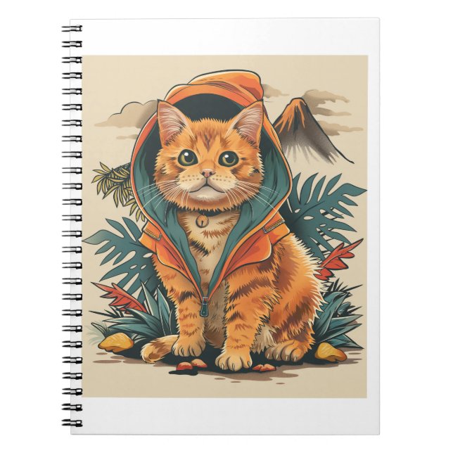 Dinosaur Cat Explorer Notebook (Front)