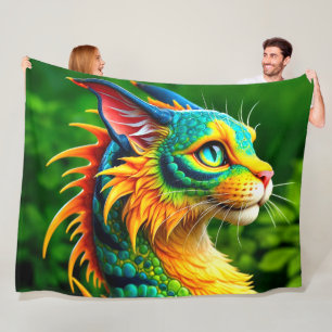 Dinosaur Cat Fleece Blanket