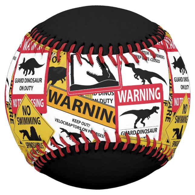 Dinosaur Caution Signs Softball (Front)