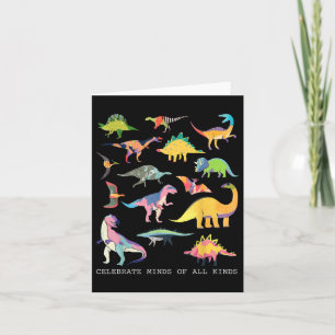 Dinosaur Celebrate Minds Of All Kinds Autism Aware Card
