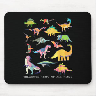 Dinosaur Celebrate Minds Of All Kinds Autism Aware Mouse Pad