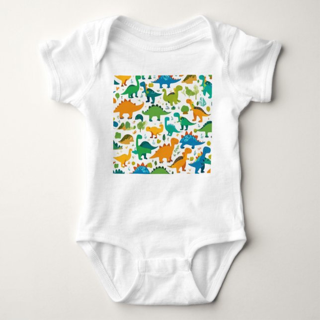 Dinosaur Character Clothes Baby Bodysuit (Front)