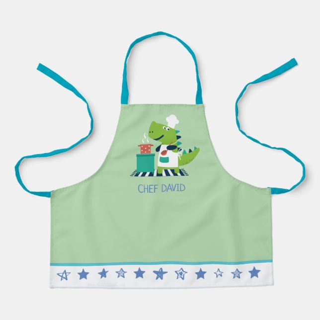 Dinosaur Chef Kids Apron (Front)
