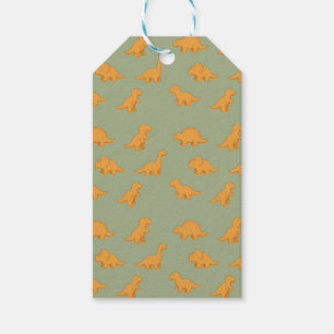 Dinosaur Chicken Nugget Rich Sage Green Kids  Gift Tags