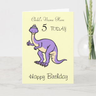 Dinosaur Child's Personalised Birthday Card