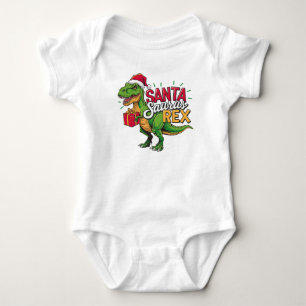 Dinosaur Christmas Baby Bodysuit