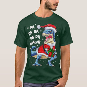 Dinosaur Christmas Fa Ra Ra Rawr T rex Santa Boys  T-Shirt
