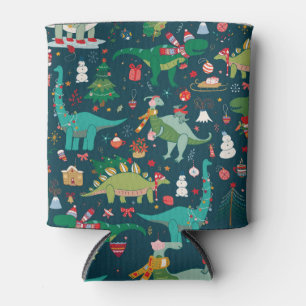 Dinosaur Christmas: Happy New Year Can Cooler