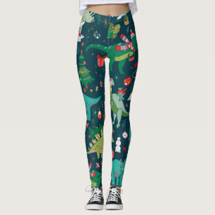 Dinosaur Christmas: Happy New Year Leggings