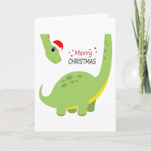 Dinosaur Christmas Kid Gift, Family Decoration Card