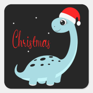 Dinosaur Christmas Kid Gift, Family Decoration Square Sticker