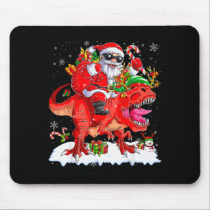 Dinosaur Christmas Lights Funny Men Boys Kids Xmas Mouse Pad