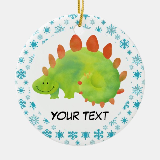 Dinosaur Christmas Ornament Gift (Front)