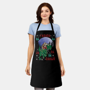 Dinosaur Christmas Santa Claus Apron