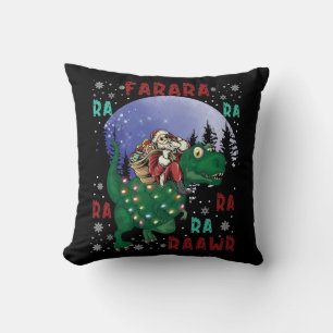 Dinosaur Christmas Santa Claus Cushion