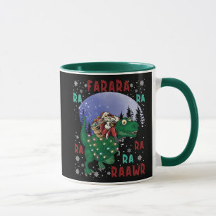 Dinosaur Christmas Santa Claus Mug