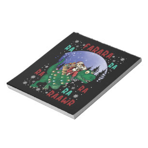 Dinosaur Christmas Santa Claus Notepad