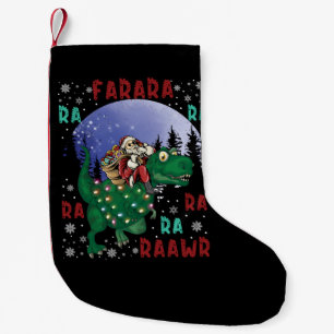 Dinosaur Christmas Santa Claus Small Christmas Stocking