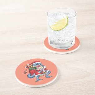 Dinosaur Christmas Santa Claus T rex Boys Men Coaster