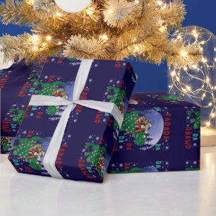 Dinosaur Christmas Santa Claus Wrapping Paper