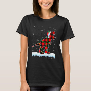 Dinosaur Christmas Santa Hat Cute Animals Xmas Li T-Shirt