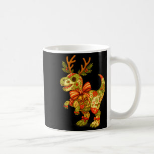 Dinosaur Christmas Season Patchwork T-rex Squad Fa Coffee Mug