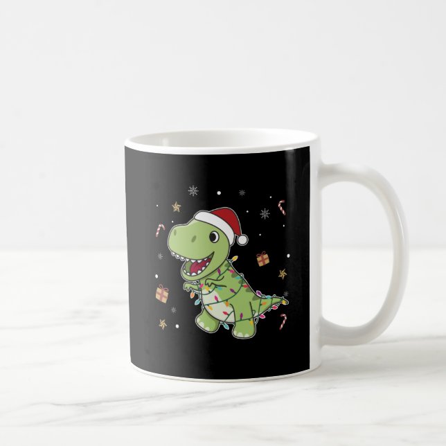 Dinosaur Christmas Snow Winter T-Rex Dino Coffee M Coffee Mug (Right)
